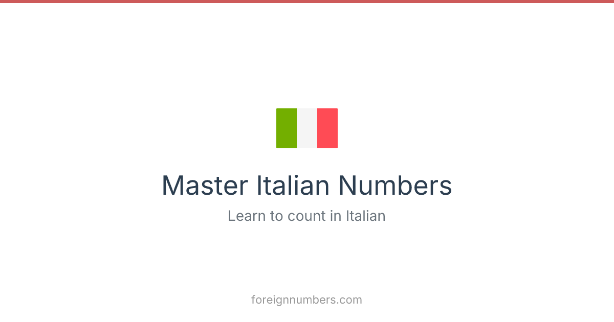 Italian Numbers 1-100 | Foreign Numbers