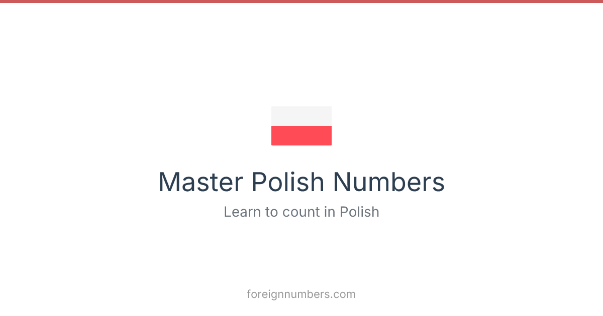 Master Polish Numbers | Foreign Numbers